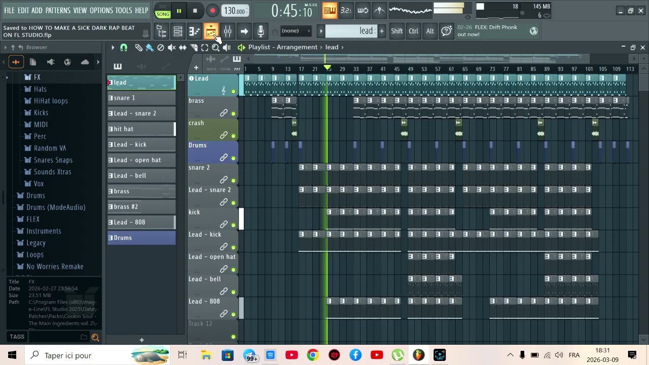 TUTORIAL : HOW TO MAKE A DARK SICK RAP BEAT ON FL STUDIO
