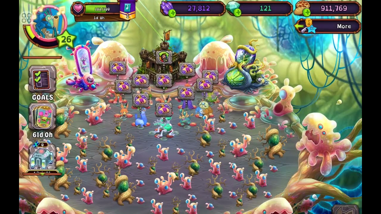 My singing monster short gameplay| got yawstrich and cranchee on mythical island