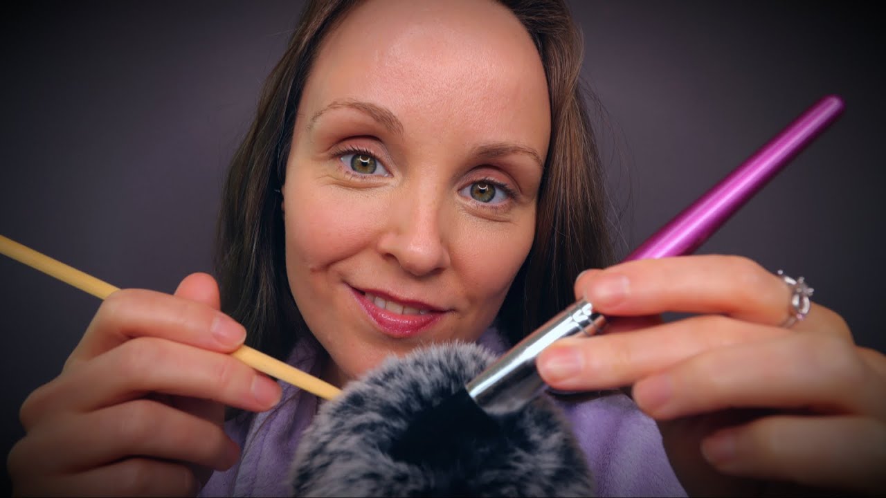 ASMR VIRTUELLE KOPFMASSAGE 2.0 (Brain Massage) 🤯💜 Brushing Sounds & Face Touching | Sanft Geflüstert