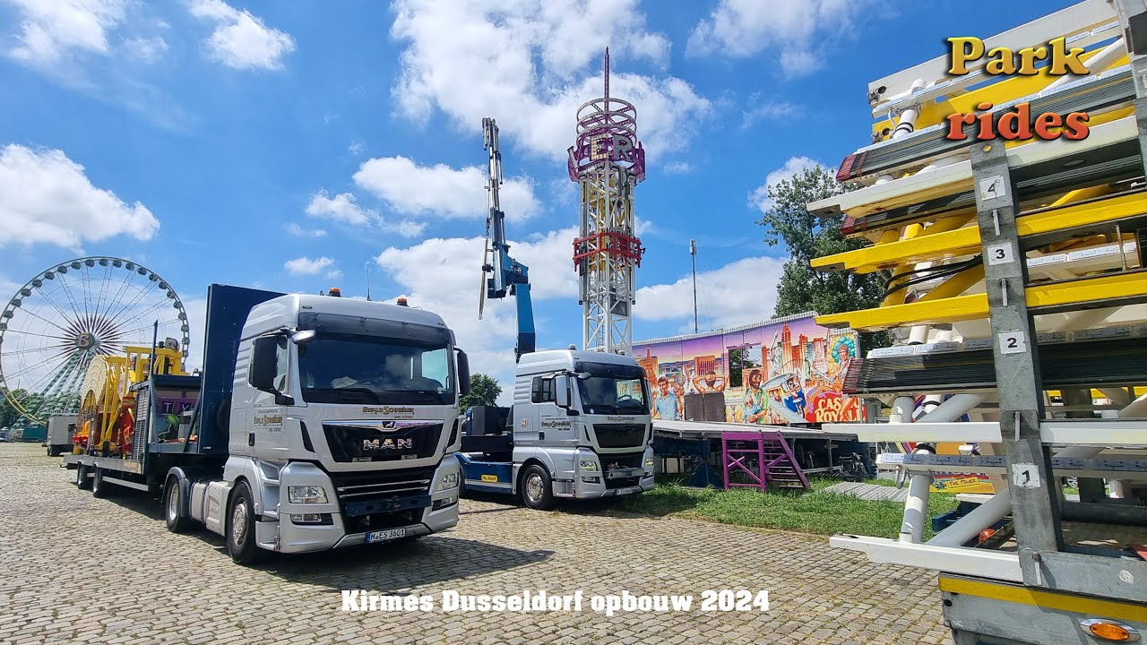 Aufbau Kirmes Dusseldorf -  Opbouw Kermis  22-6-2024