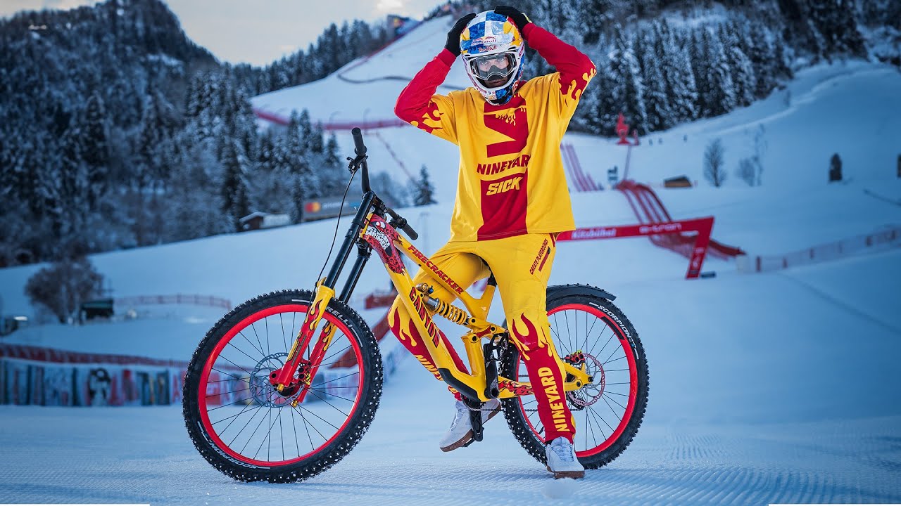 Riding a Bike down the most extreme Ski Slope: The Streif