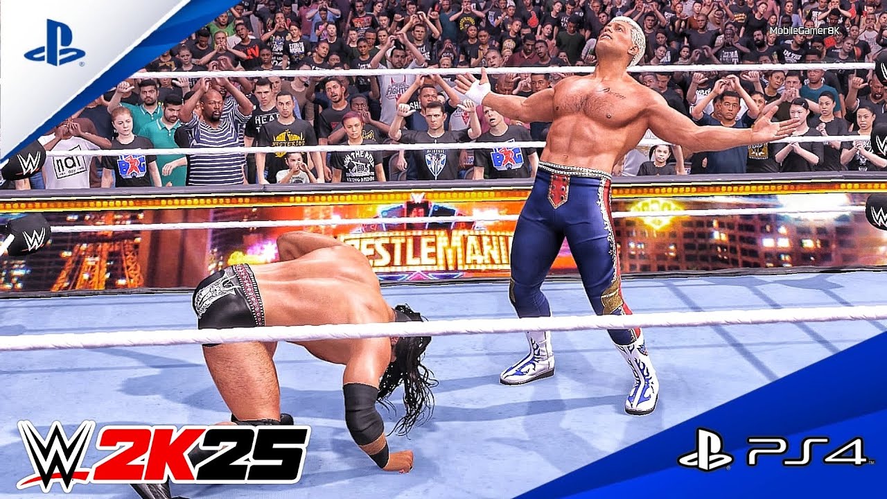 WWE 2K25 - Cody Rhodes vs. Drew McIntyre - Epic Match At WrestleMania 41 | PS4™