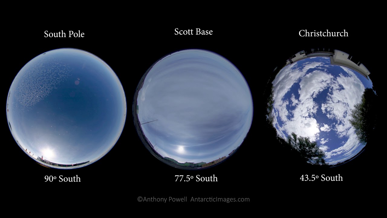 Frostbytes: 24hr Fisheye Sun Antarctica and New Zealand