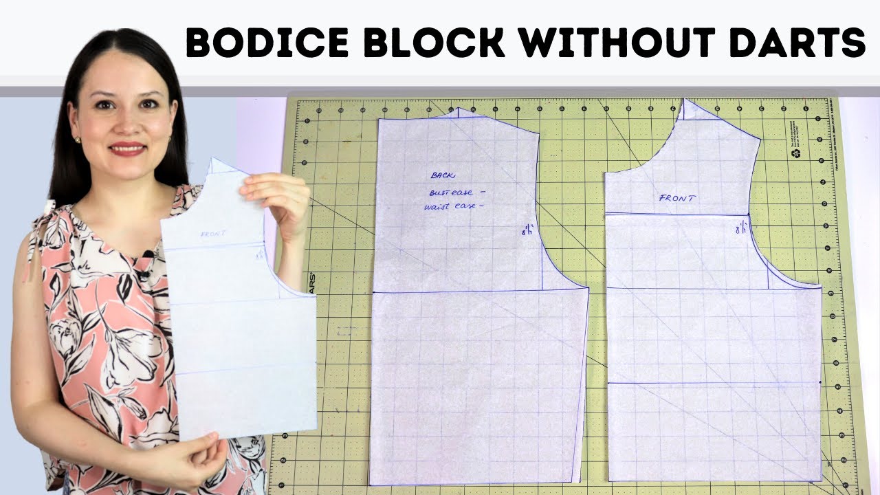 How to draft a DARTLESS bodice block for woven fabrics? Simple drafting tutorial 2021
