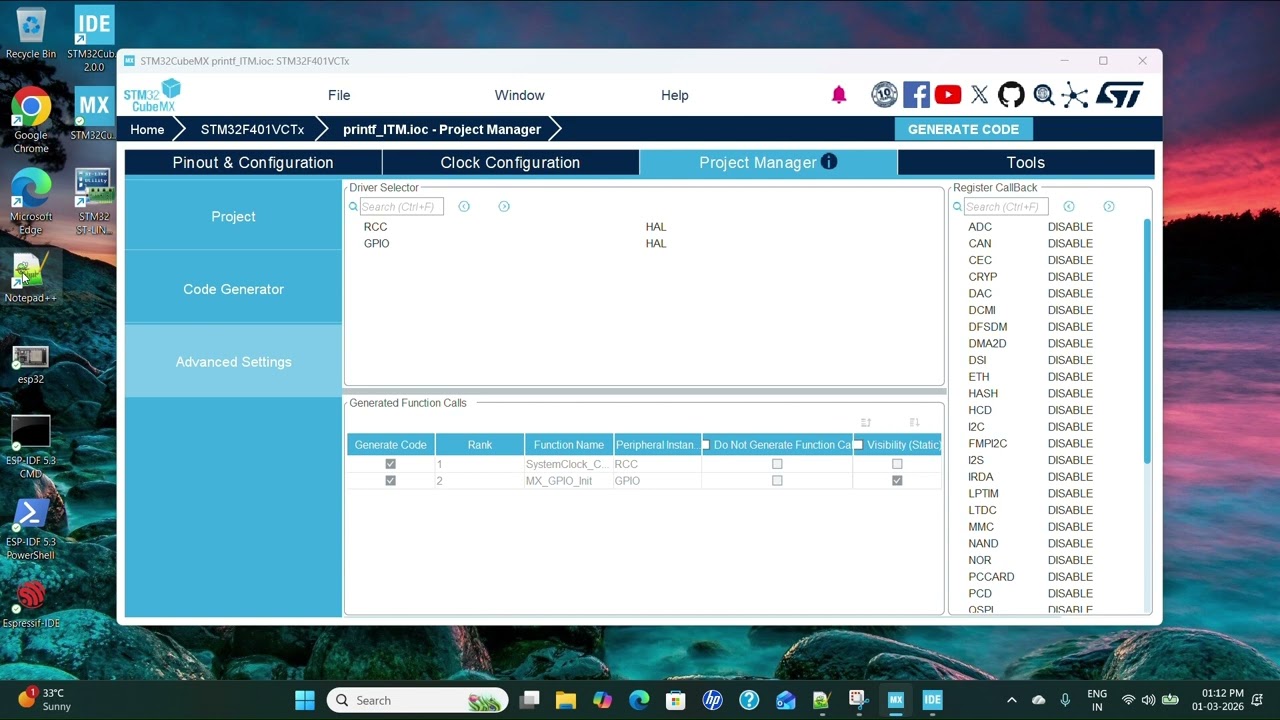 printf debugging using stm32