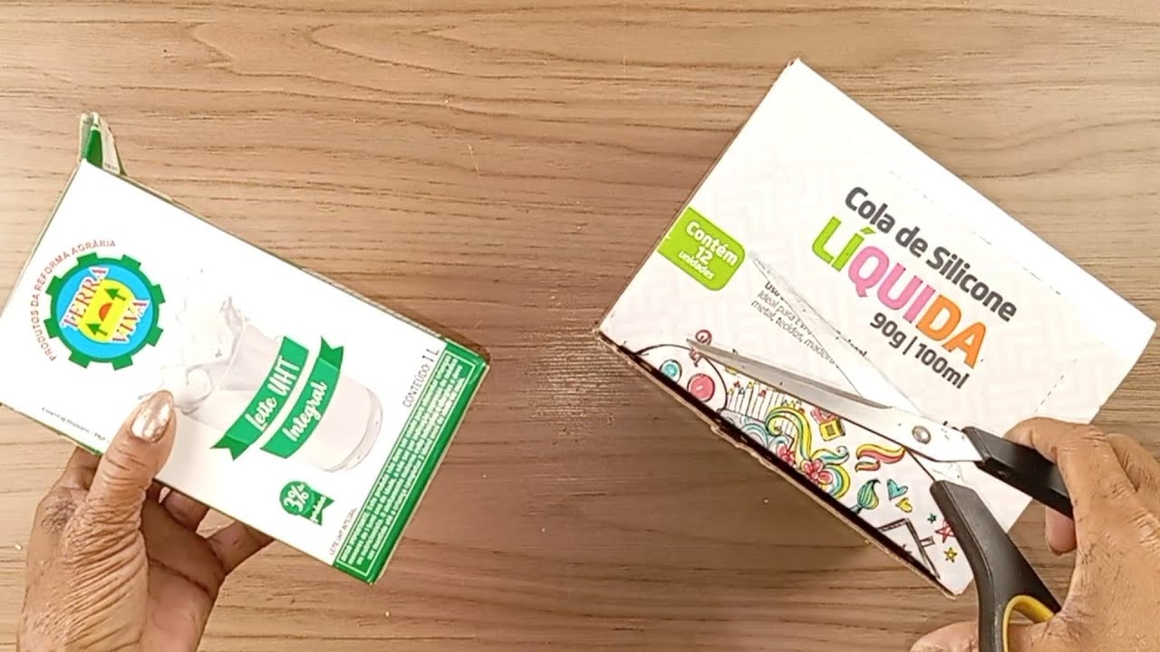 IDEIA ENGENHOSA COM CAIXINHA DE PAPEL&Atilde;O CAIXA DE LEITE E E.V.A