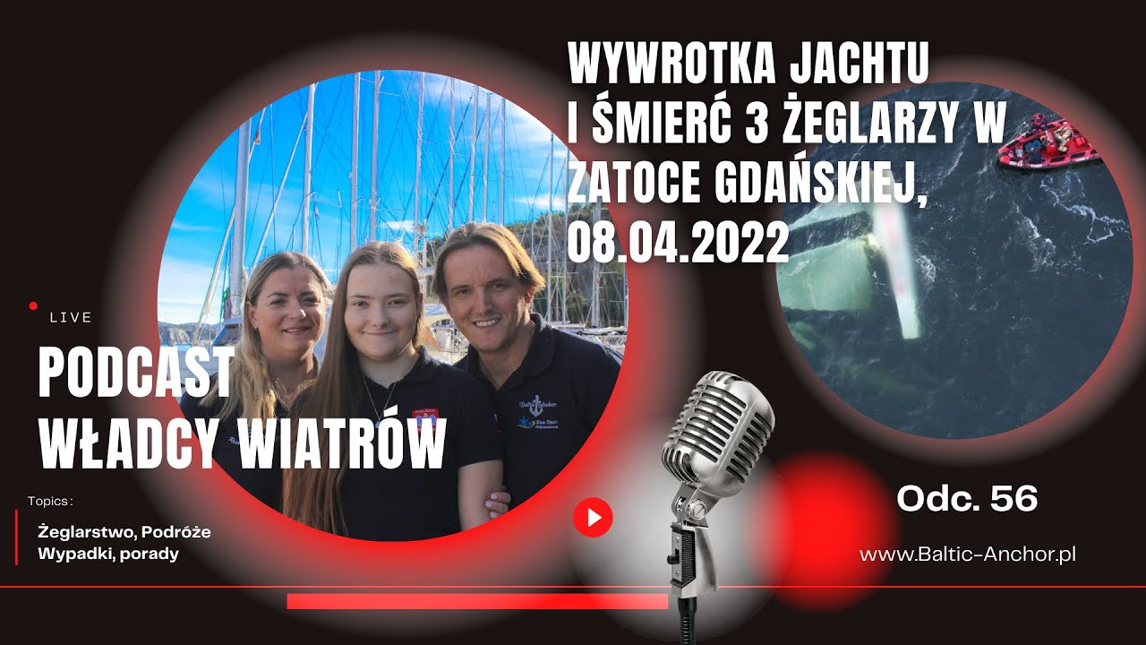 Odc. 56: Wypadek morski - Wywrotka jachtu i śmierć 3 żeglarzy w Zatoce Gdańskiej. 08.04.2022