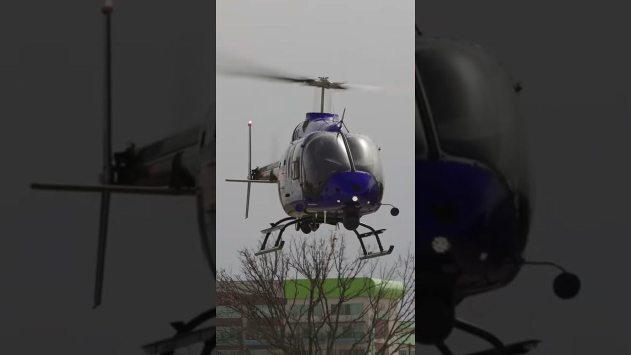 Bell 505 Jet Ranger Helicopter on Approach to Land &ndash; AIN #helicopter #flying #aviation #shorts
