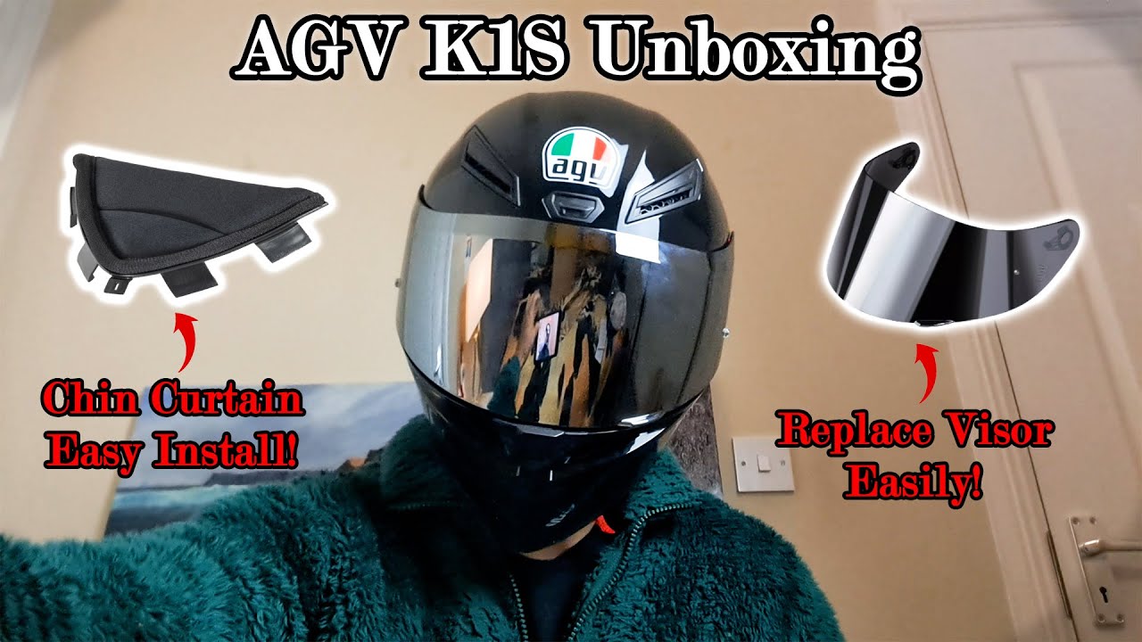 AGV K1S Unboxing (EASY Chin Curtain Install + Visor change Tutorial) - Motorcycle Helmet