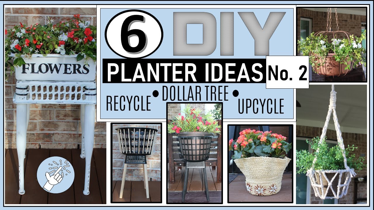 6 DIY PLANTER IDEAS | DOLLAR TREE DIY & UPCYCLE | Farmhouse Modern Boho | Part 2!