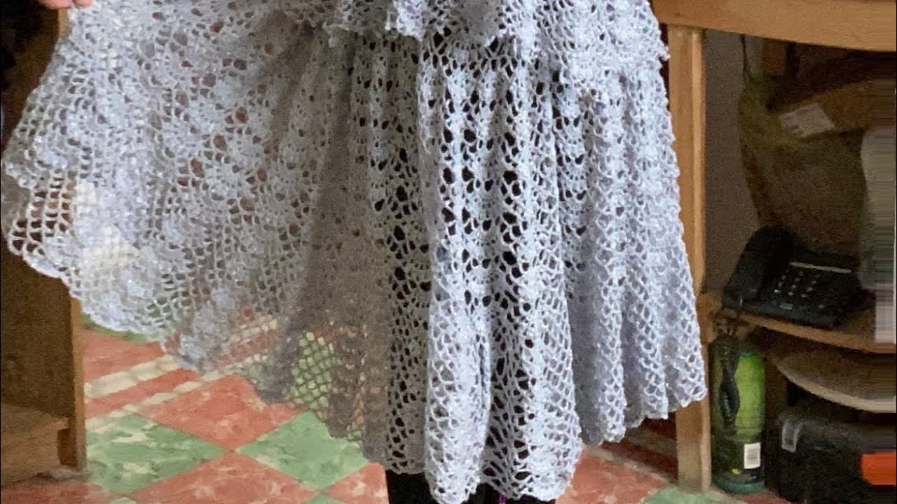 Falda gris a crochet PARTE 1 DE 3