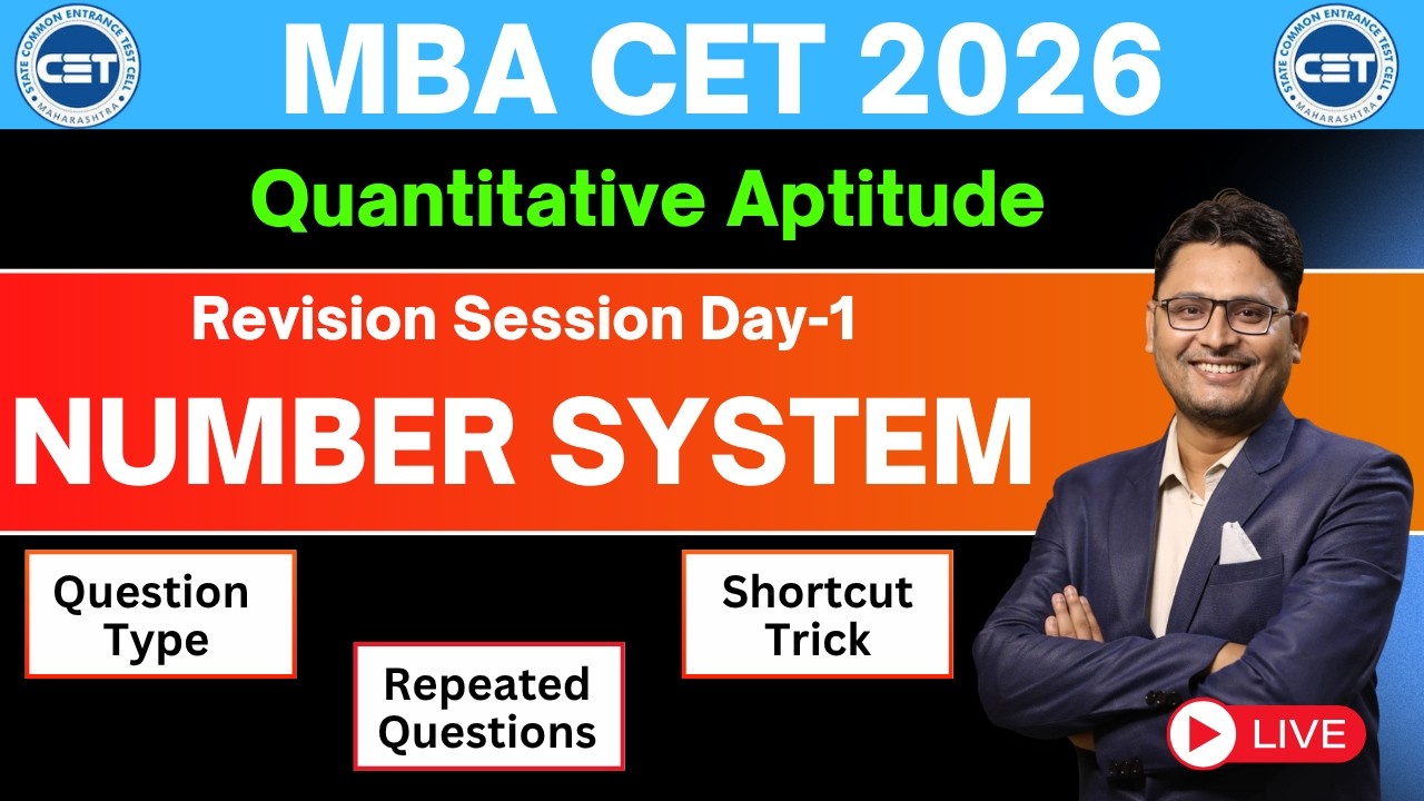 Mba Cet Revision Session Day 1 | Mba Cet Quants Revision 2026