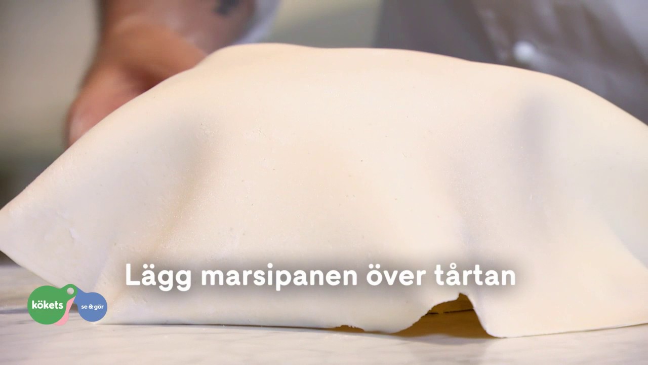 Se & gör: Täck en tårta med marsipan