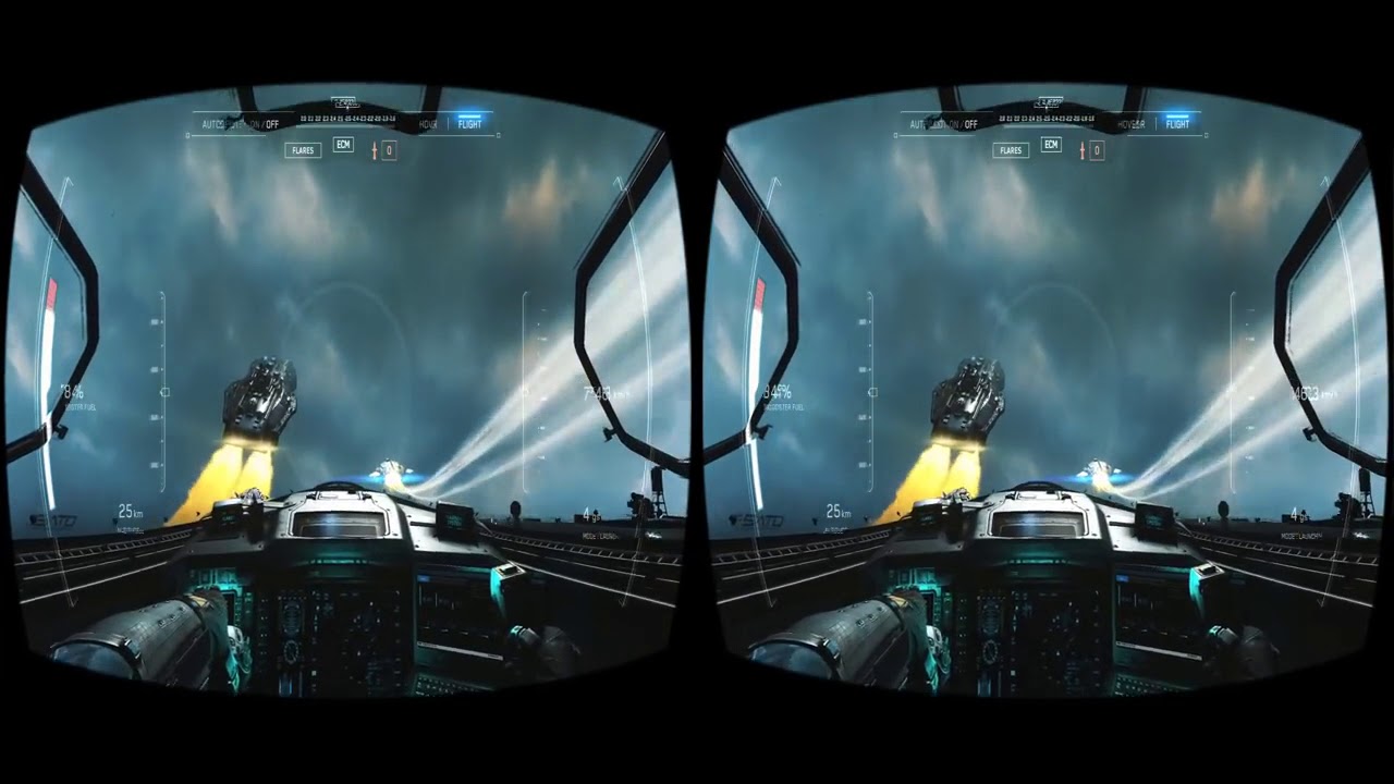 Realidade Virtual VR Videos 3D Pilotando no Espaço star wars 360