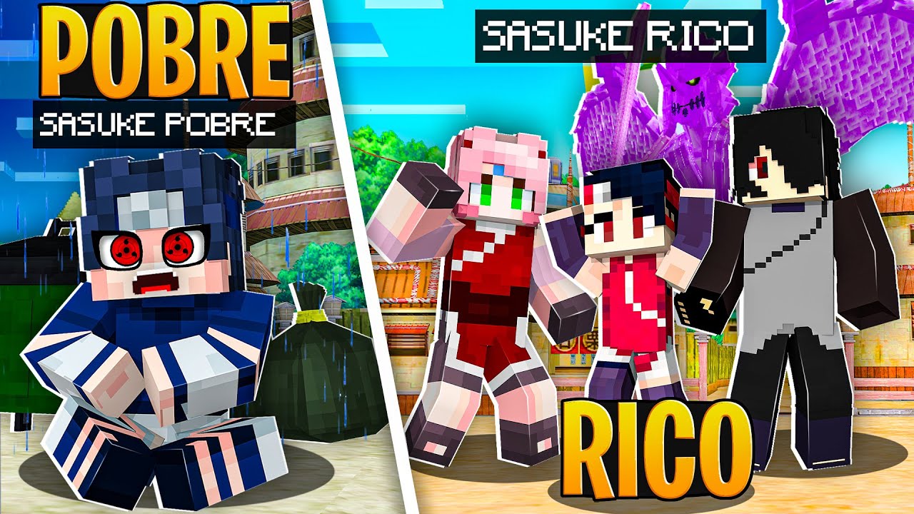 RICO VS POBRE DO SASUKE no MINECRAFT!