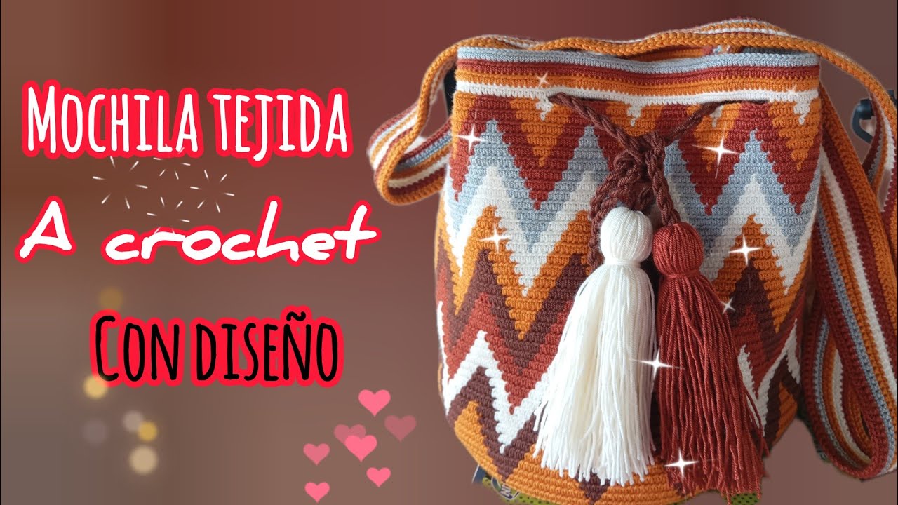 Acompáñame a tejer está hermosa mochila a crochet 🤍🧡🤎 #estadosunidos #crochet 