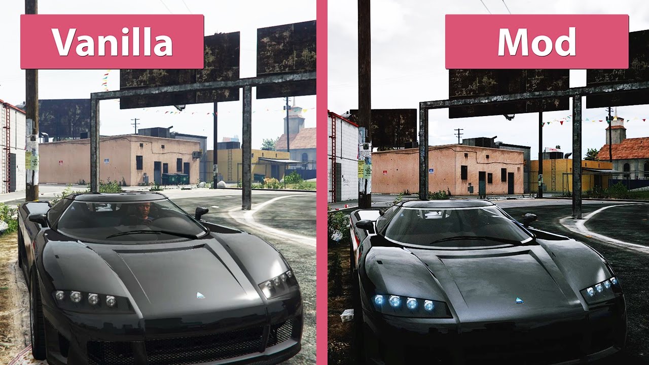 GTA 5 &ndash; Vanilla vs. Redux Mod Graphics Comparison @1080p