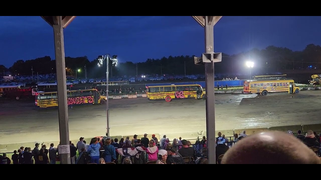 School bus demolition derby Granite state fair Rochester NH 9/21/24