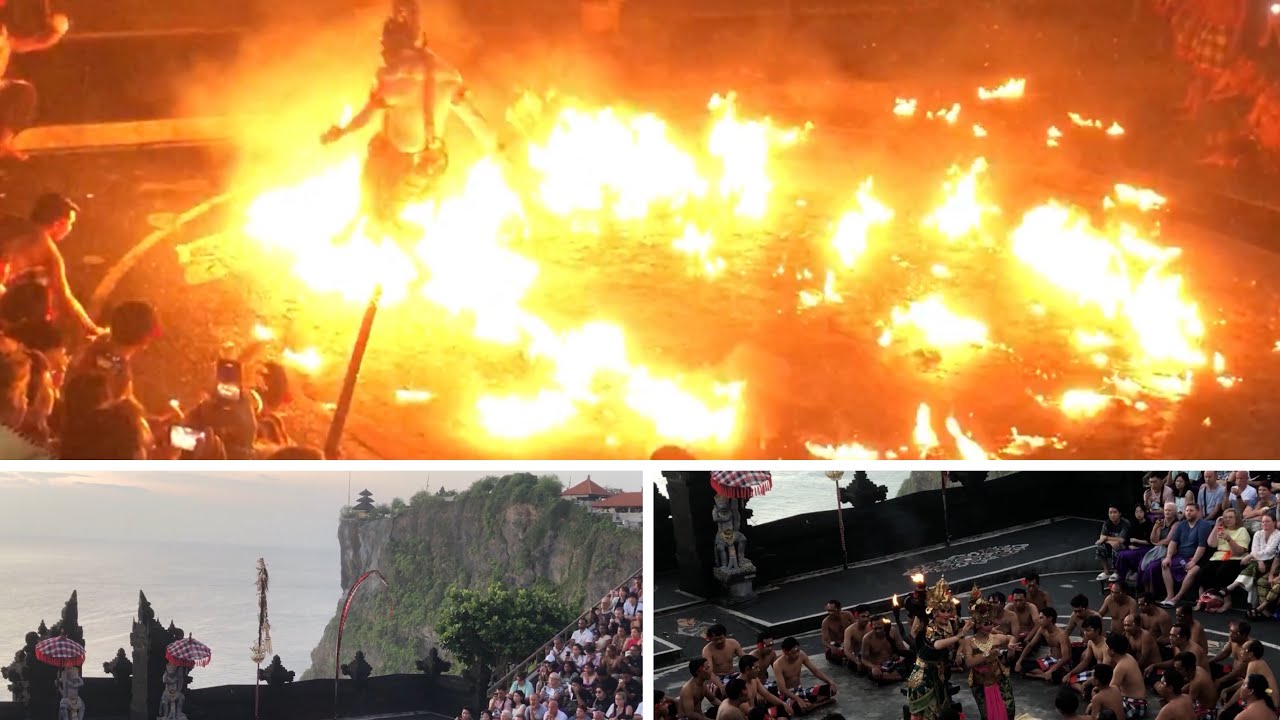 ❤️Sunset Kecak Fire Dance Show at Uluwatu Temple Bali Indonesia , Most Popular Kecak Dance in Bali