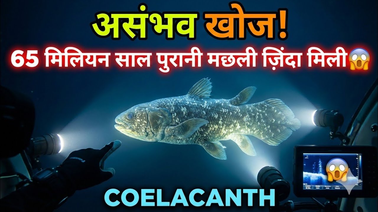 65 मिलियन साल पुरानी मछली ज़िंदा मिली 😱 Coelacanth #LivingFossil #DeepSea 