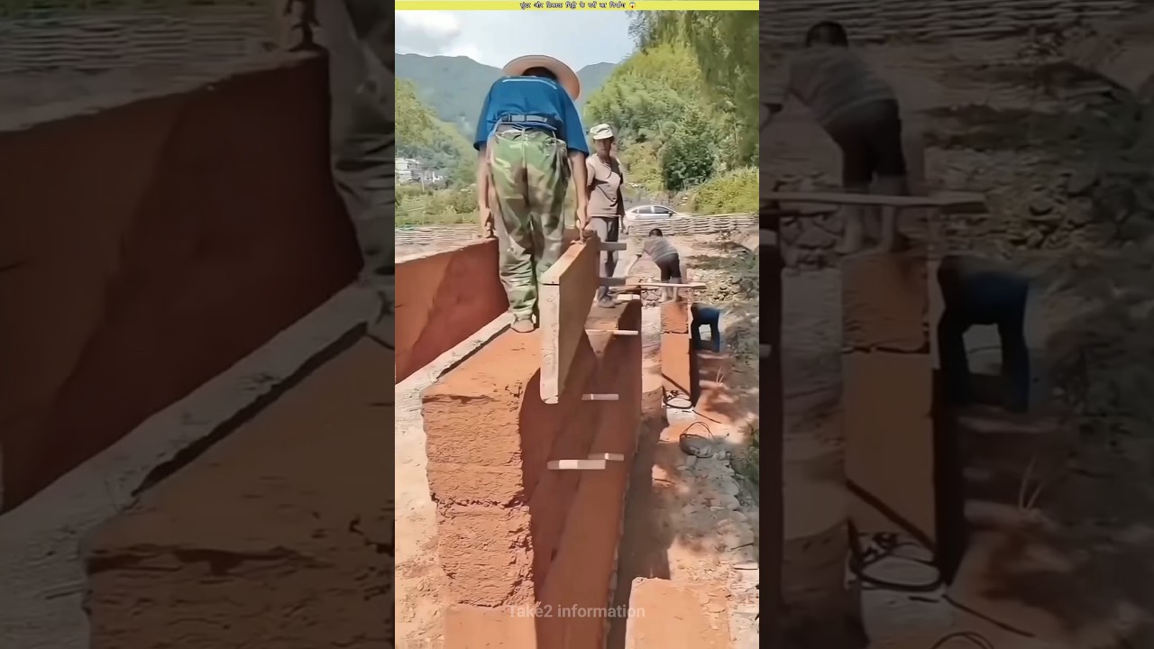 How village people make mud houses attractive and durable। #shorts #experiment