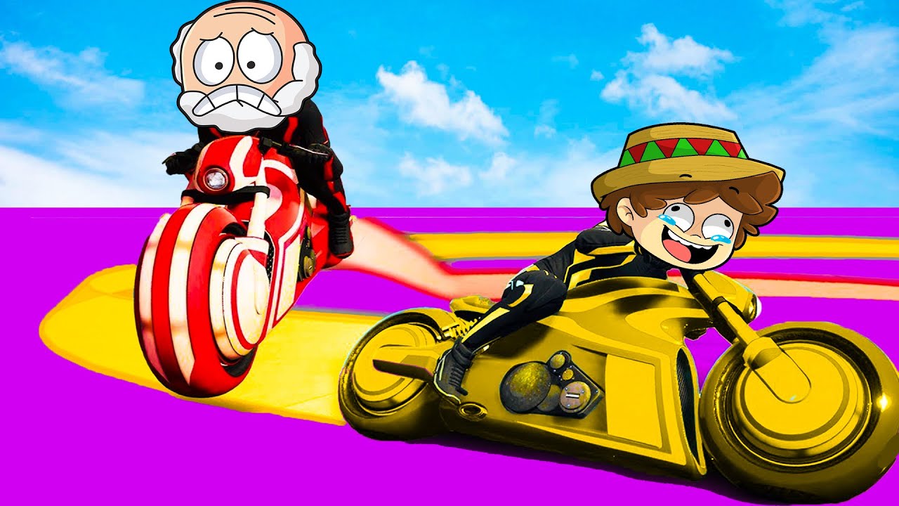 &iexcl;MOTOCICLETAS LASER vs SILVIOGAMER en GTA 5! 😱🏍 SILVIO, PANCRACIO, DANY y PERMON en GTA v