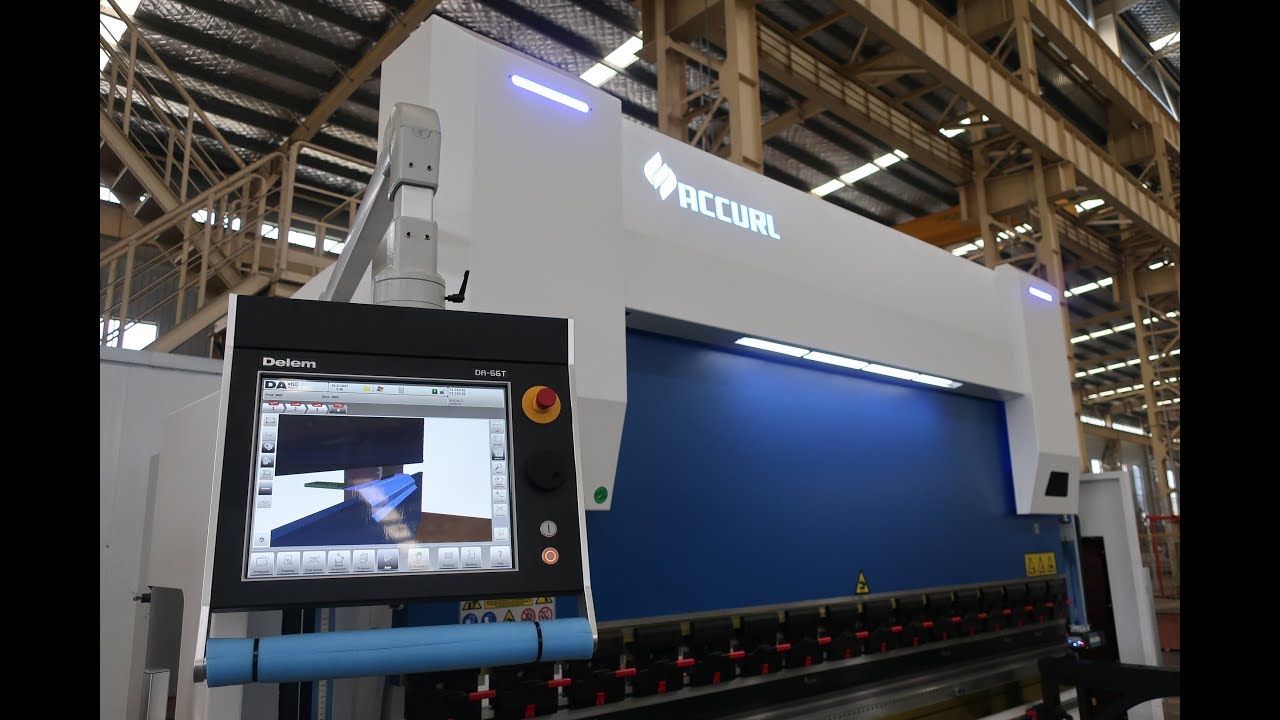 ACCURL 6 Axis Hydraulic CNC Press Brake with DELEM DA66T CNC Bending for Door Frame Profile Forming