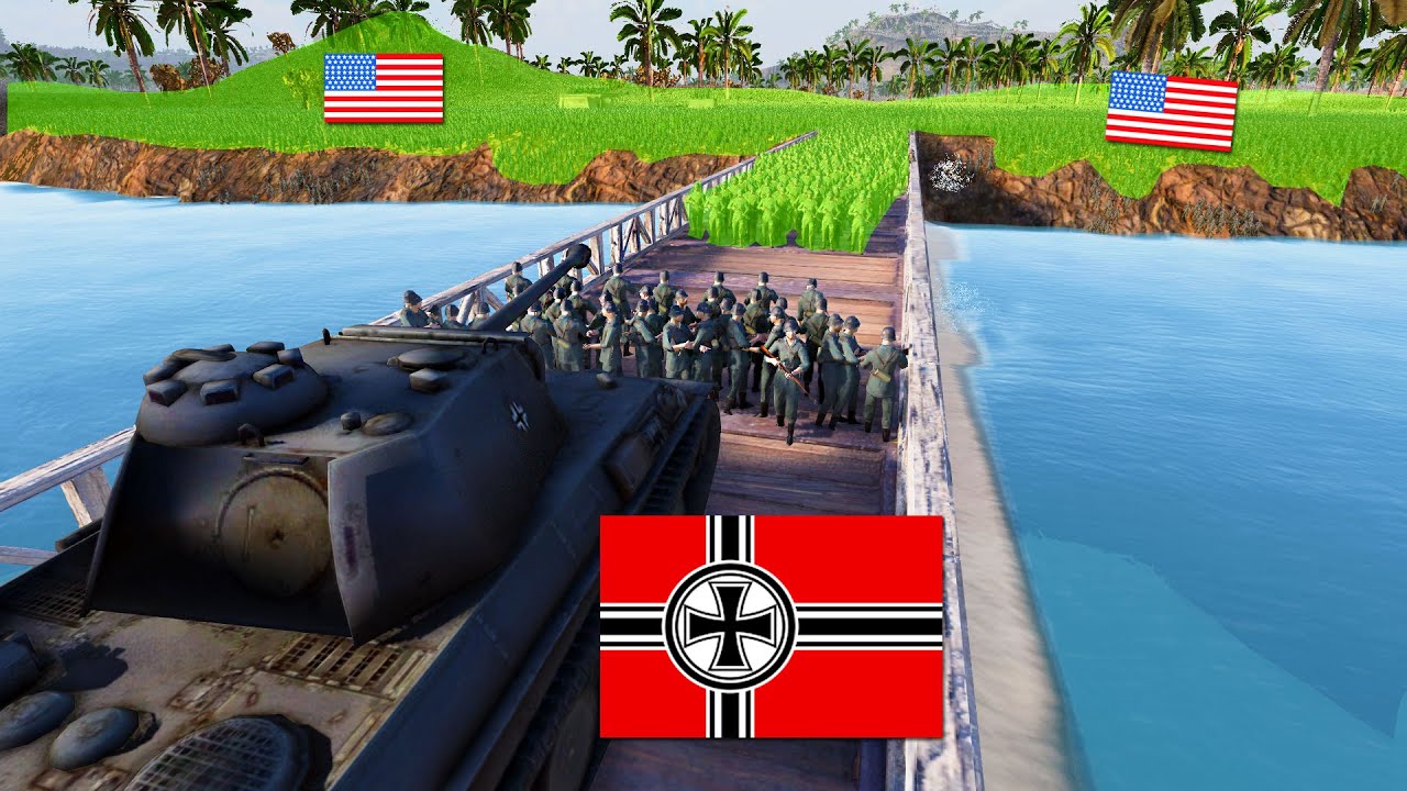 Can 100 WW2 Panzers Hold Bridge VS 2,500,000 US ARMY Soldiers!? - UEBS 2: New Mods Update
