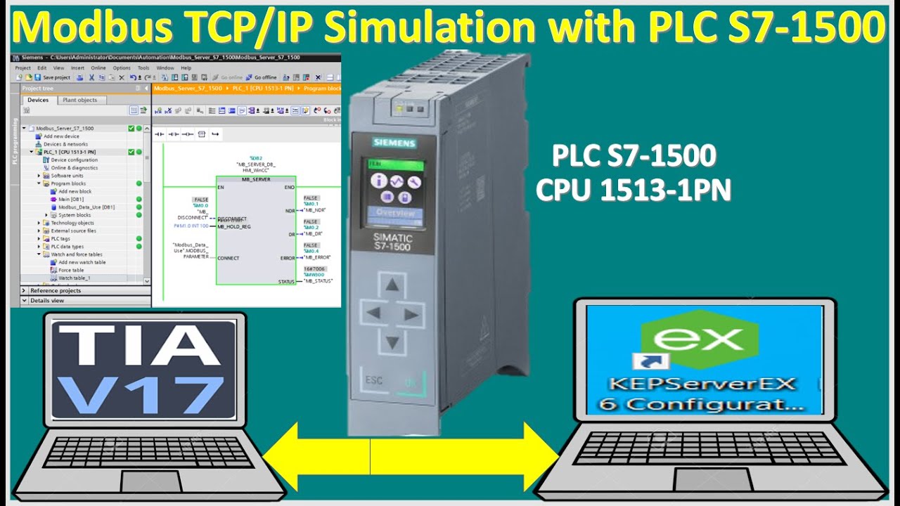 How to implementation Modbus TCP/IP simulation with real PLC S7-1500