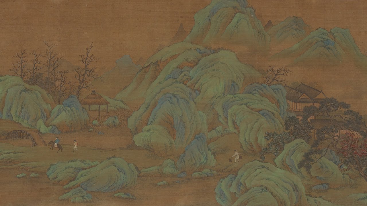 南宋 趙伯驌 關山行旅圖卷 - 構圖深遠，筆墨細膩，溫潤典雅