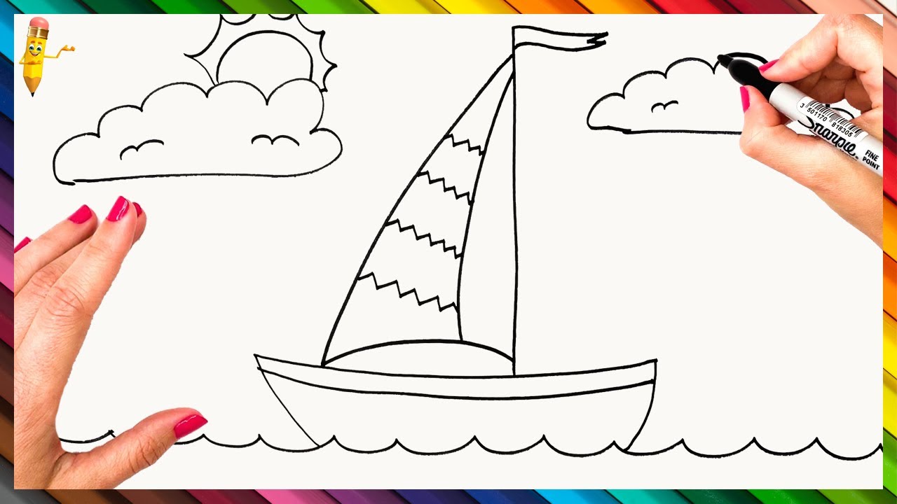 How To Draw A Boat Step By Step ⛵ Boat Drawing Easy