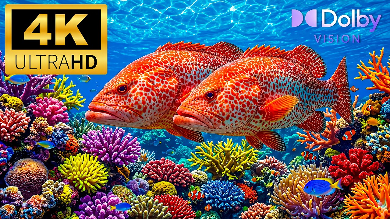 Peaceful Ocean Aquarium 4K 🌊🐠 | Graceful Fish Schools & Gentle Wave Sounds