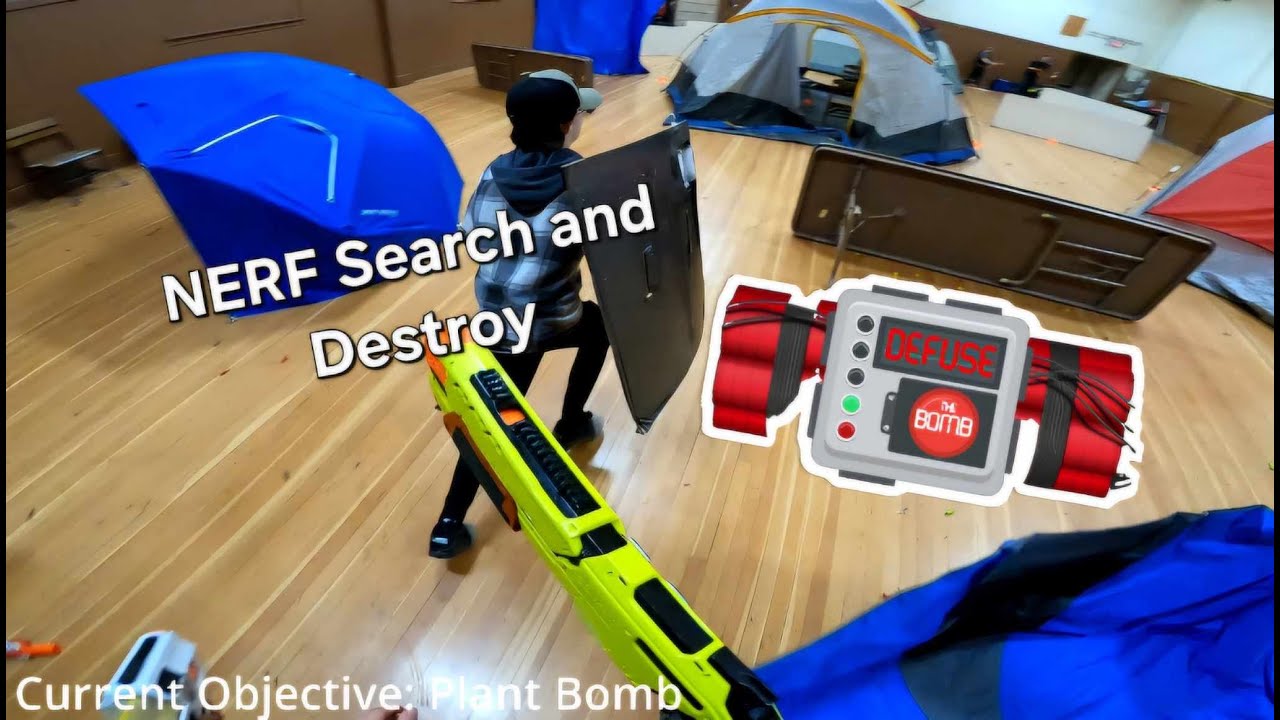 NERF SEARCH AND DESTROY [IN REAL LIFE] Gym Battles ep. 1