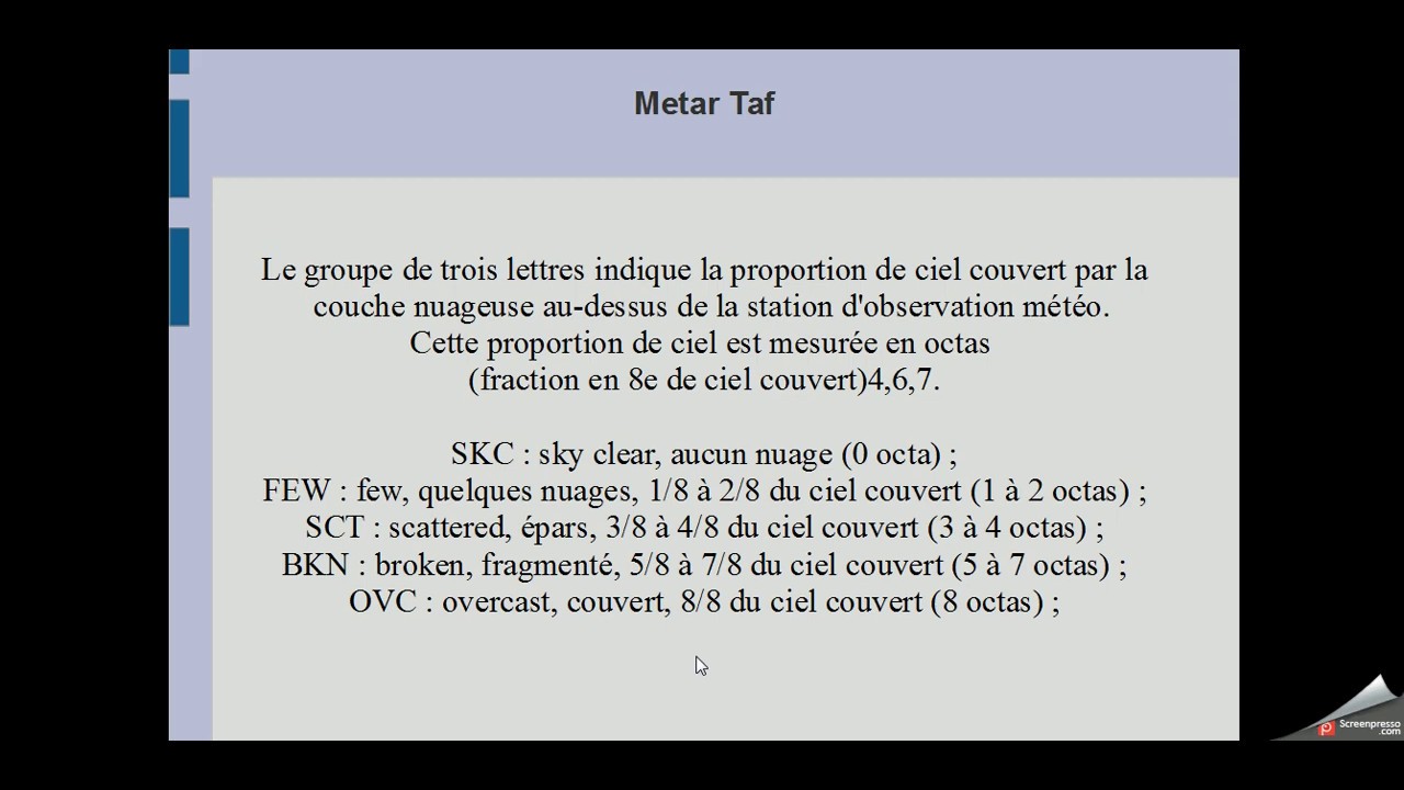 METAR, TAF , Préparation des vols part 1