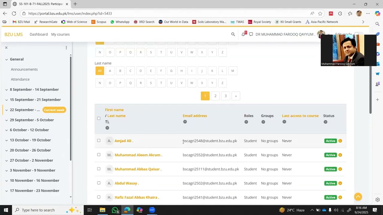 BZU LMS for Teachers (Adding timetable and attendance)