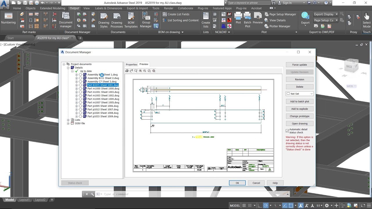 Advance Steel - Shop Drawings Creation
