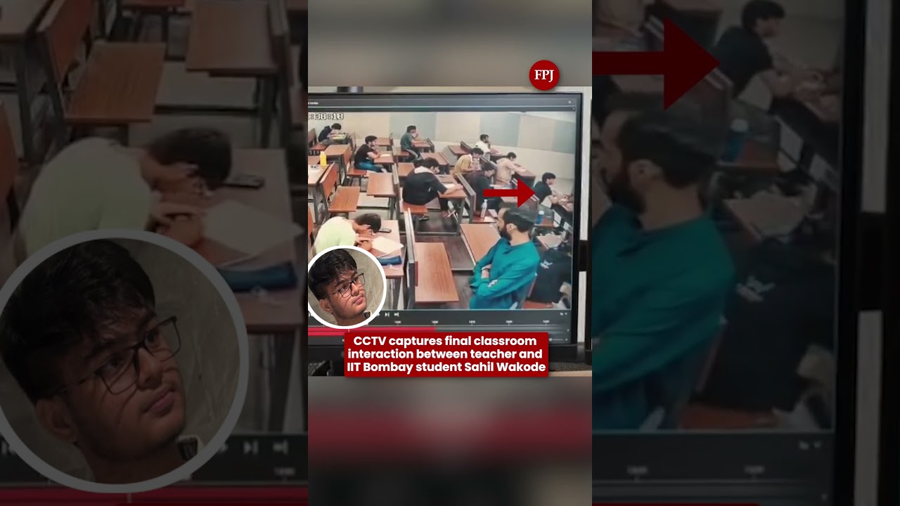 IIT Bombay Student Death: CCTV Footage Captures Teacher Questioning Sahil Wakode in Classroom.
