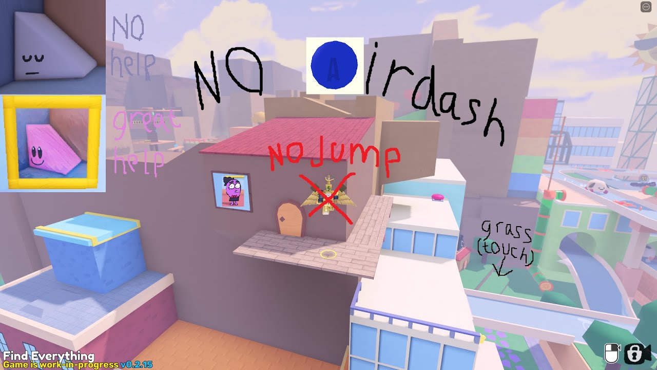 Oompah's house and getting A Button, no airdash (Find everything, Roblox)