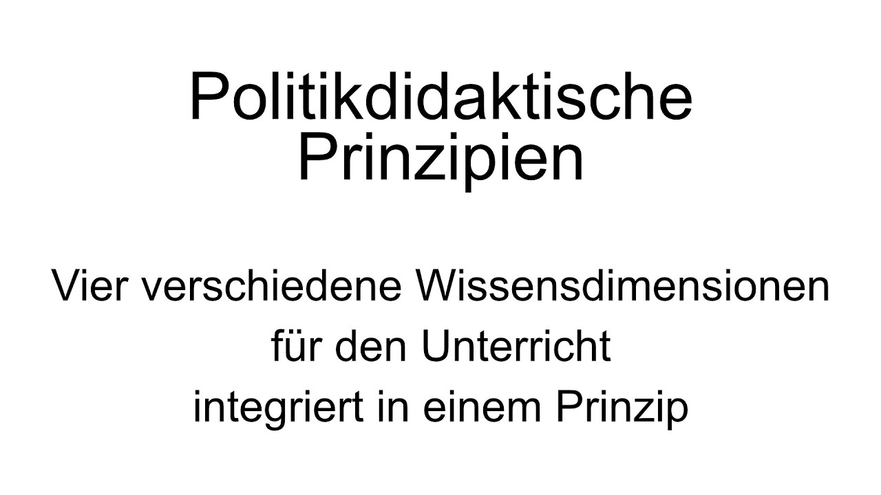 Politikdidaktische Prinzipien: Wissensdimensionen