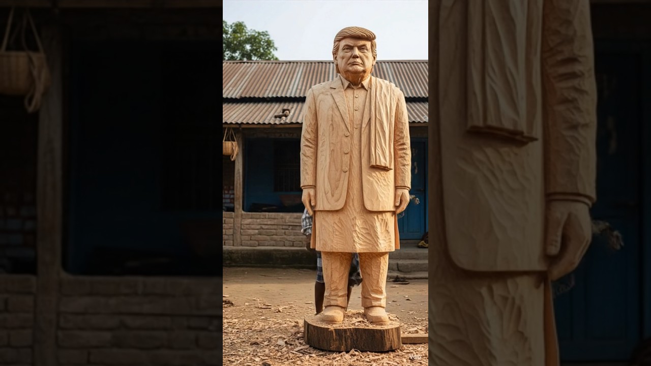 Trump Amazing Wooden Statue 😲 | Realistic Wood Carving Art 