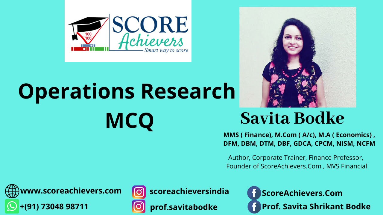 Operations Research MCQ with Answer || TYBMS || University of Mumbai