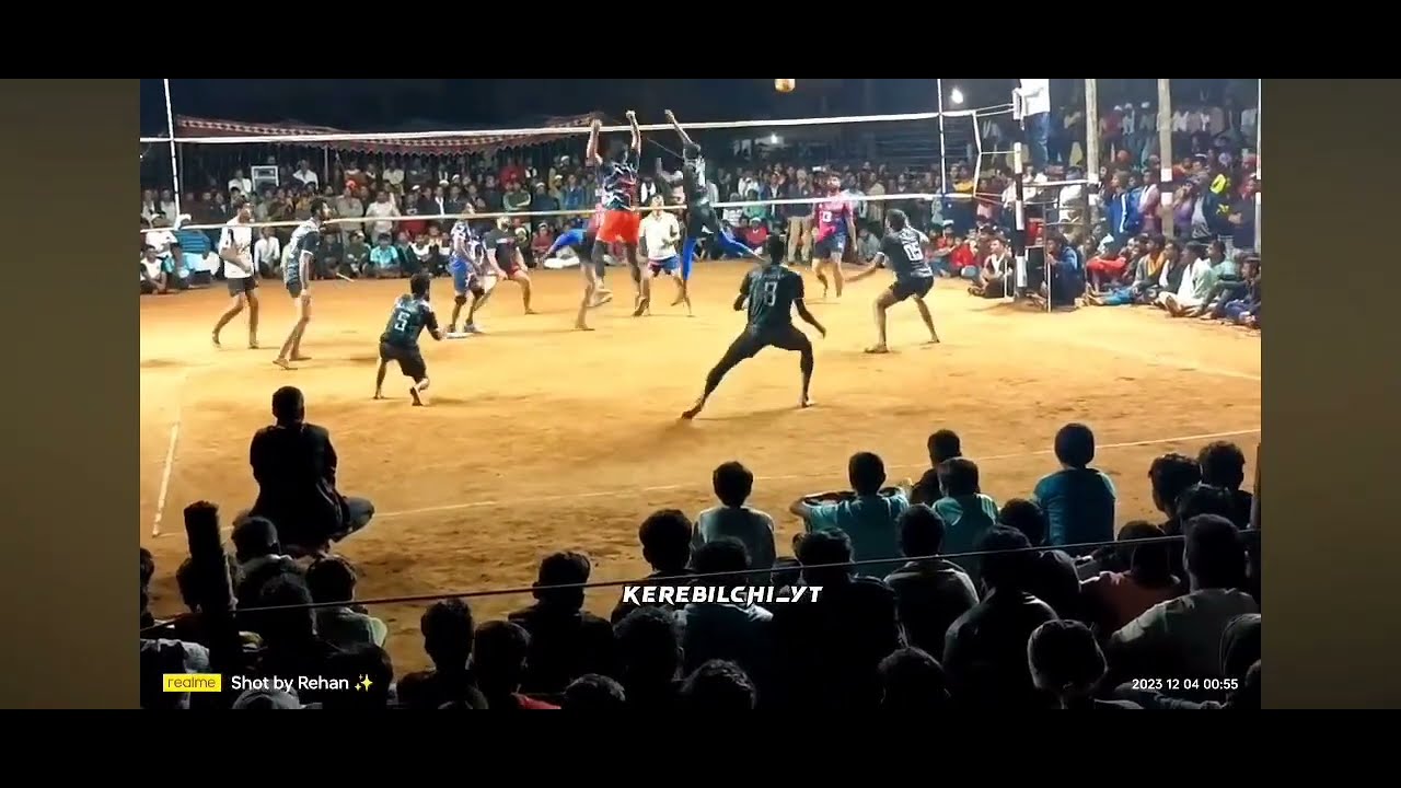 Kerebilchi V/S Holalkere volleyball 2nd set volleyball tournament sasvehalli anda suheel ,mustafa
