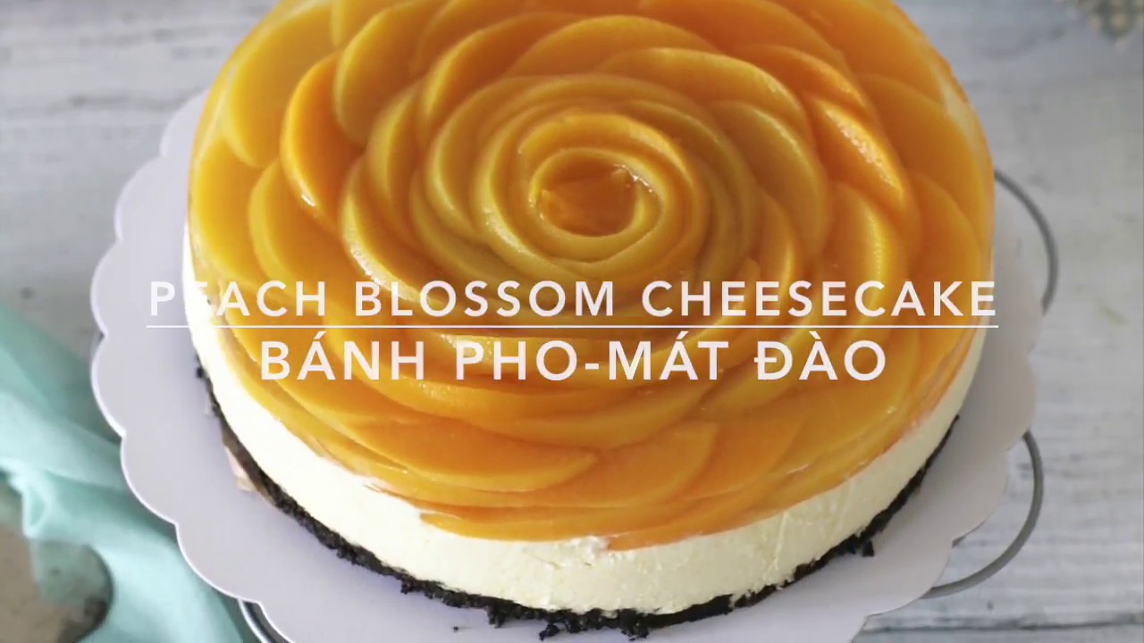 (Nobake) PEACH CHEESECAKE recipe - Cách làm bánh CHEESCAKE ĐÀO KHÔNG CẦN LÒ
