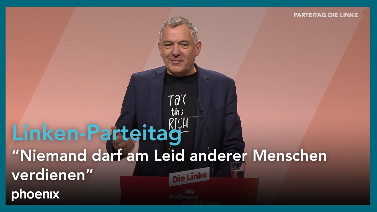 Bundesvorsitzender Jan van Aken beim Parteitag der Linken | 10.05.25
