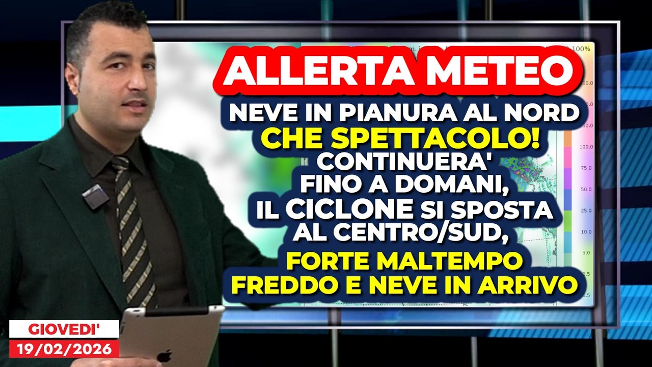 ALLERTA METEO, il Ciclone si sposta al Nord/Est e al Centro/Sud: ancora maltempo, freddo e neve!