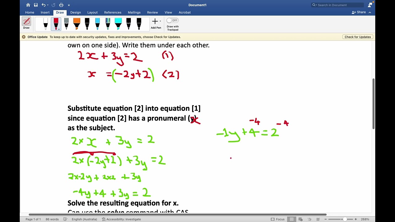 Mr  Berenger - Solving Simultaneous Equations with Substitution