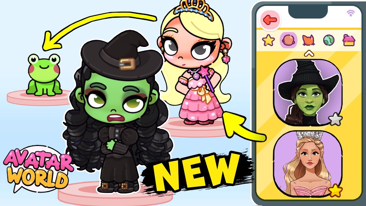 EASY! How to Create GLINDA and ELPHABA from Wicked in AVATAR WORLD 🌍 Pink Panda