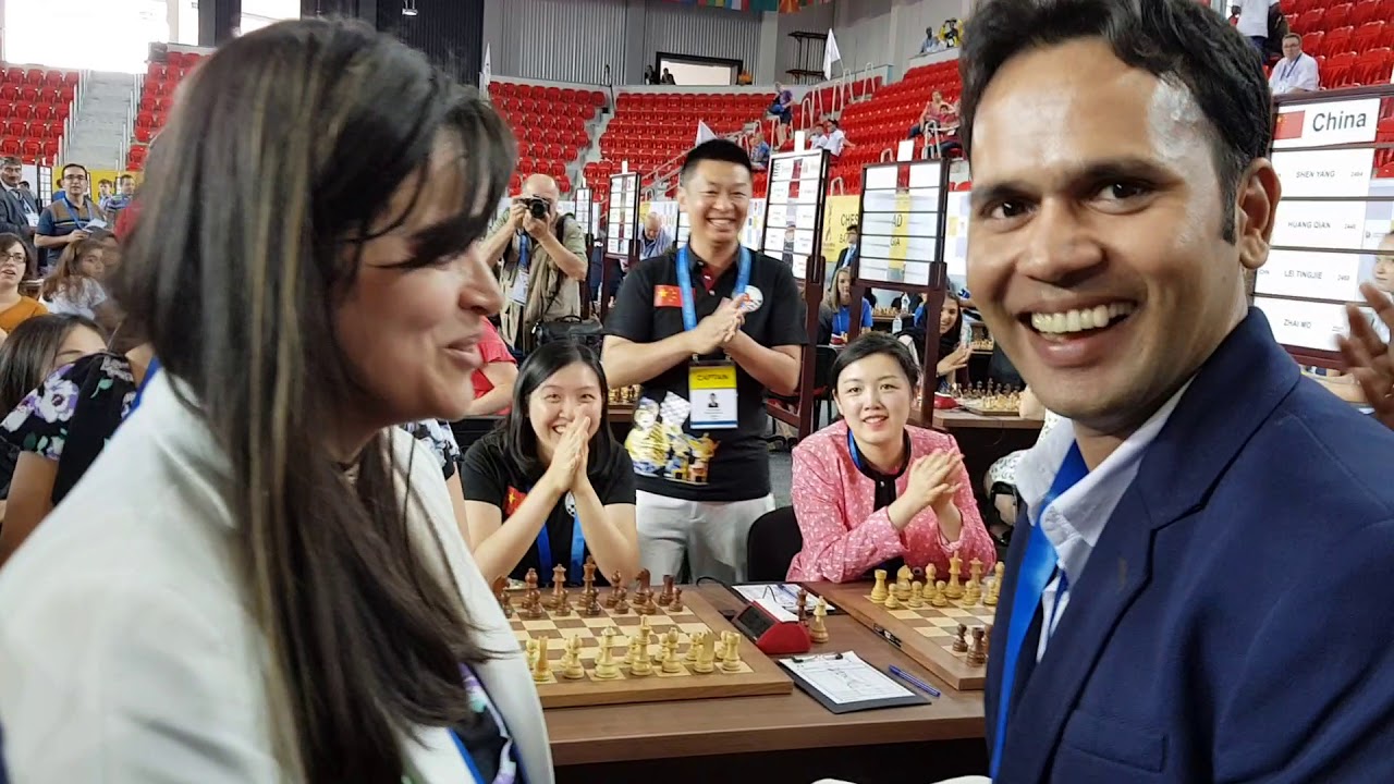 An Indian and Colombian engagement at the Batumi Olympiad | Niklesh Jain | Angela Franco