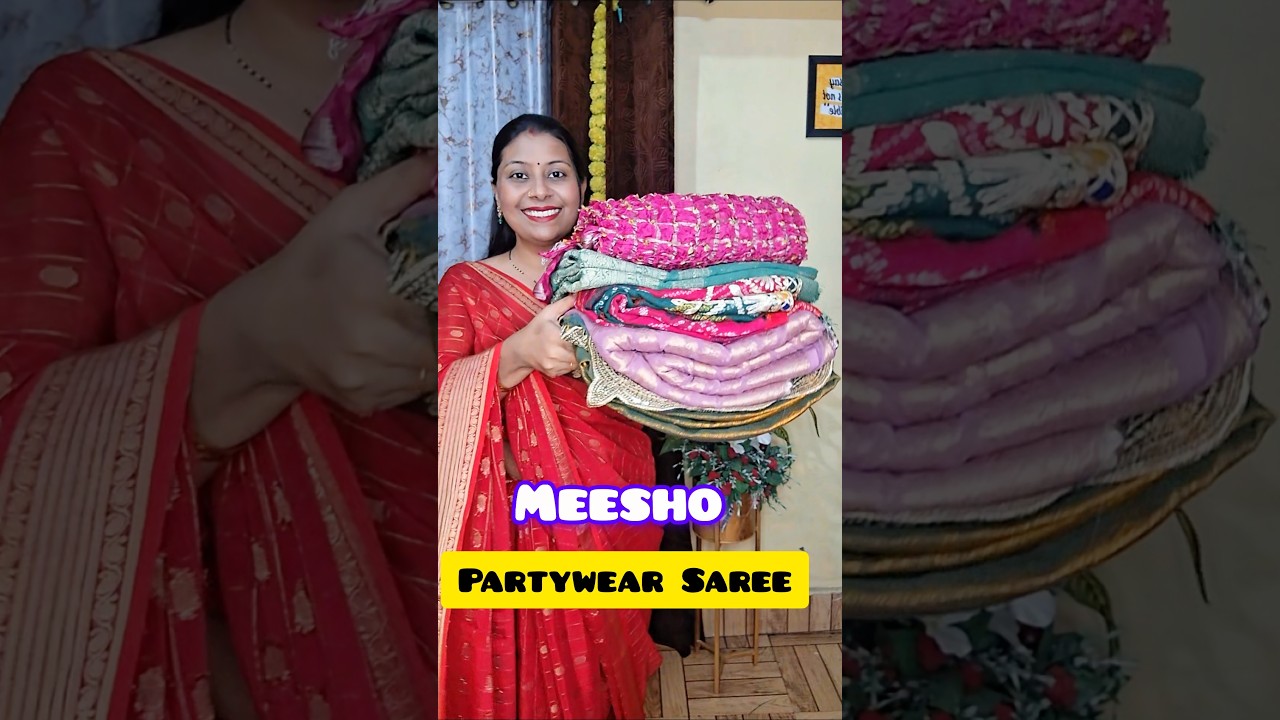 most beautiful partywear/Festive wear Saree #meeshosaree #meesho #sareehaul #saree #newarrivals