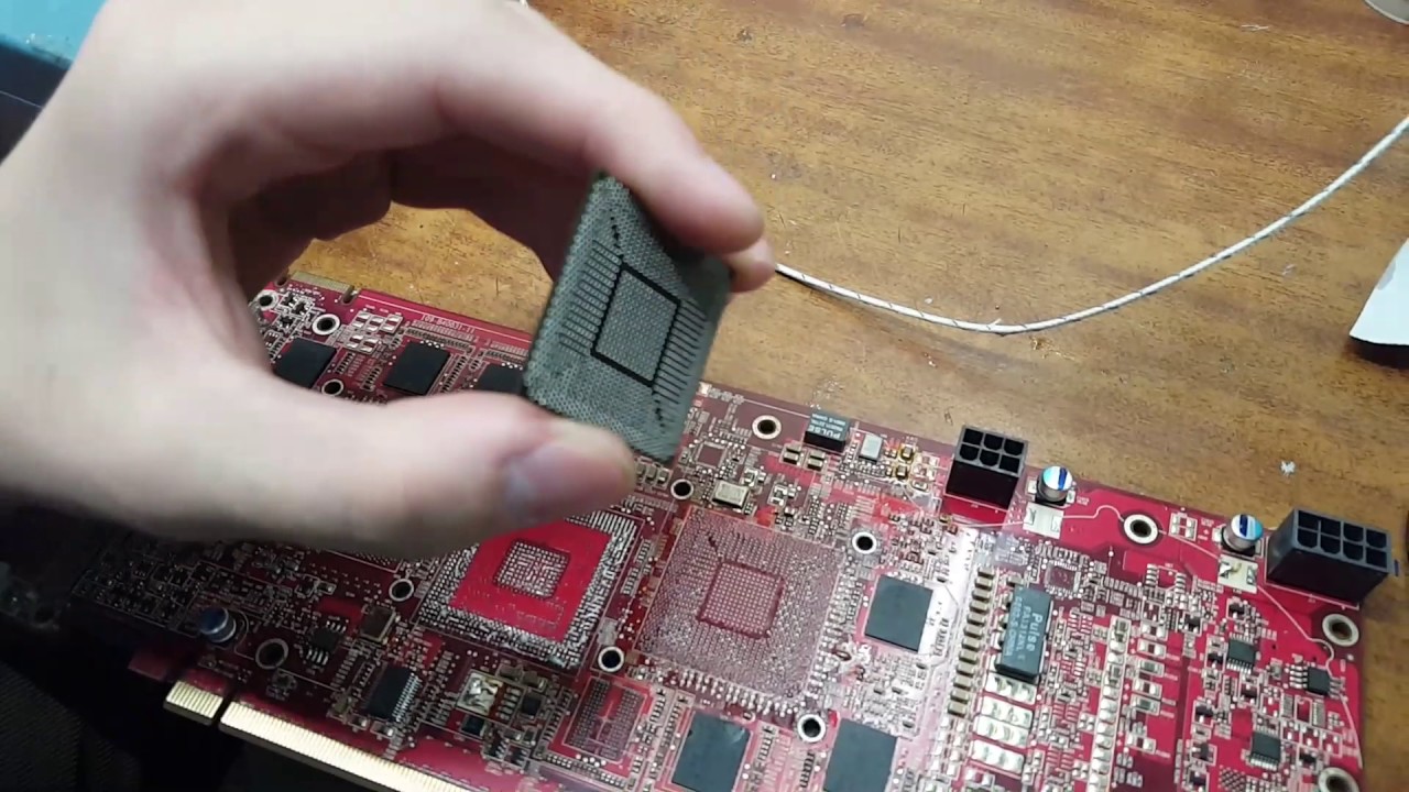 Прислали необычную видеокарту Radeon HD3870 X2. Пересаживаем видеочип.